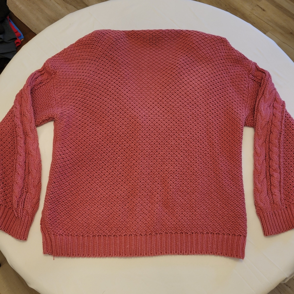 VINTAGE Cable Knit Cardigan| Women's Medium|Dusty Rose/Mauve - Picture 3 of 9